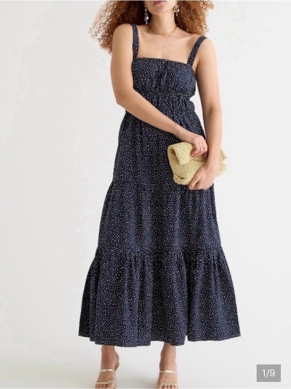 J.Crew Tiered MIDI Dress with convertible straps